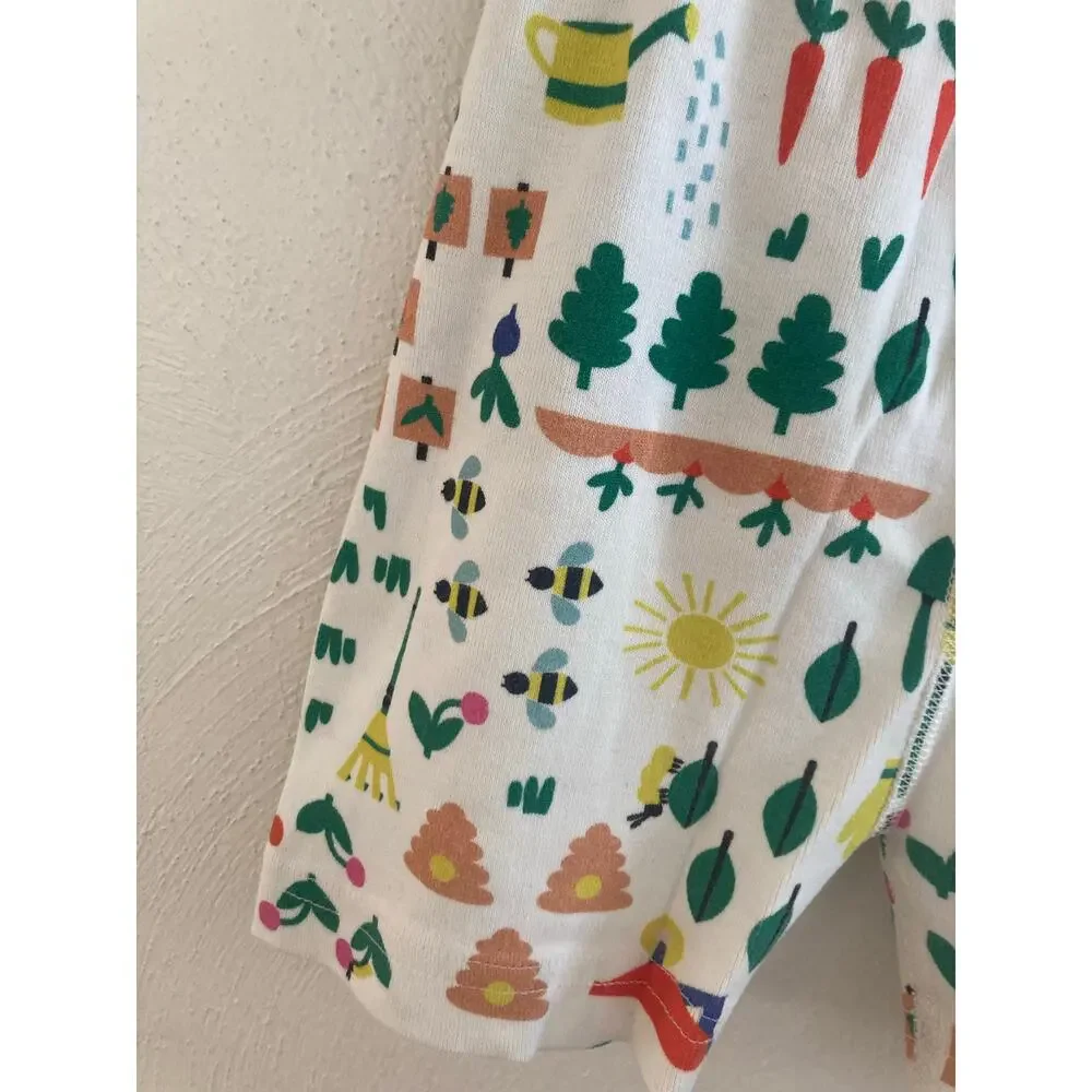 Hanna Andersson Earth Day Gardening Bees Cotton Shorts Age 6-7